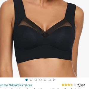 Seamless mesh lace wireless bra